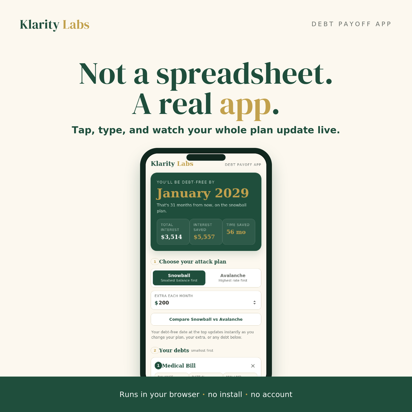 Debt Payoff App — Know Your Exact Debt-Free Date