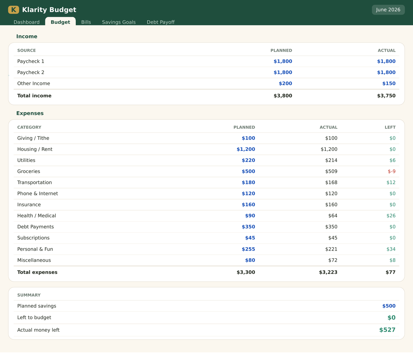 Paycheck Budget Planner — App + Google Sheets & Excel