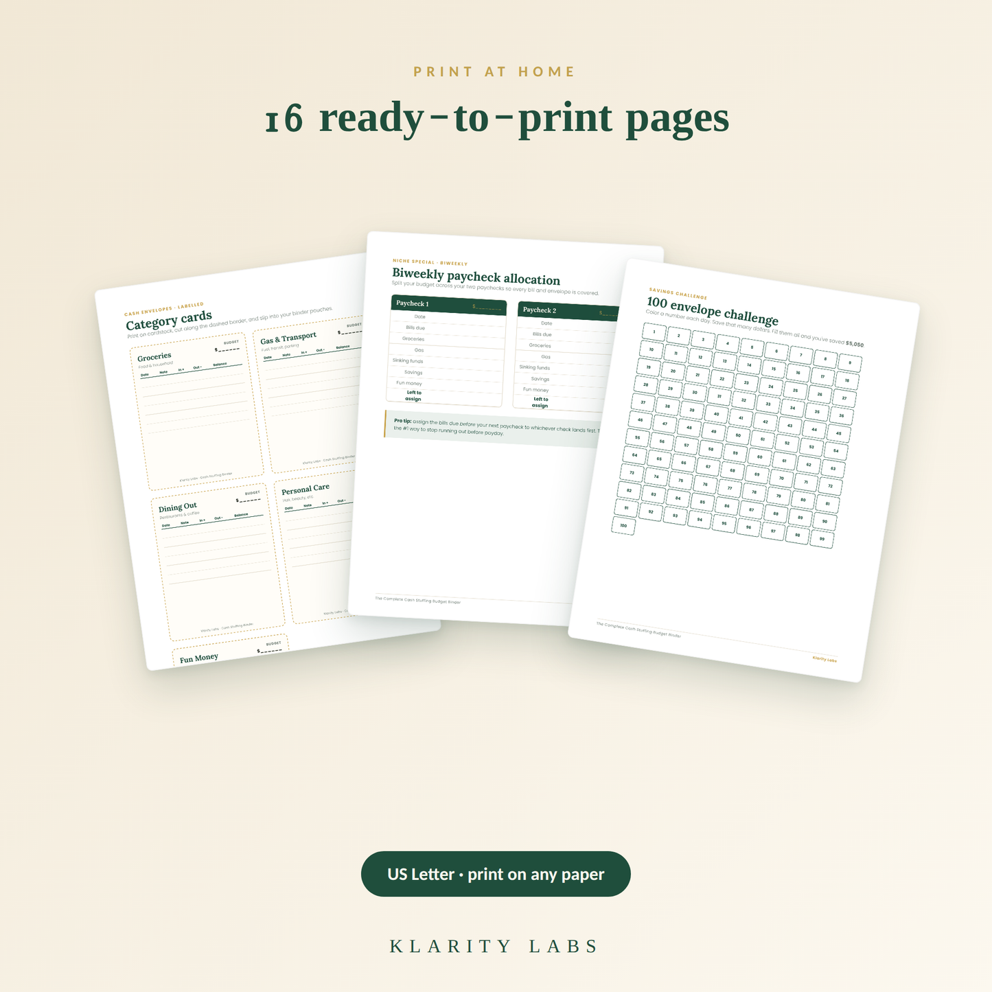 Paycheck Budget System Bundle — Cash Stuffing Binder, Biweekly Budget & Savings Challenge | Printable PDF