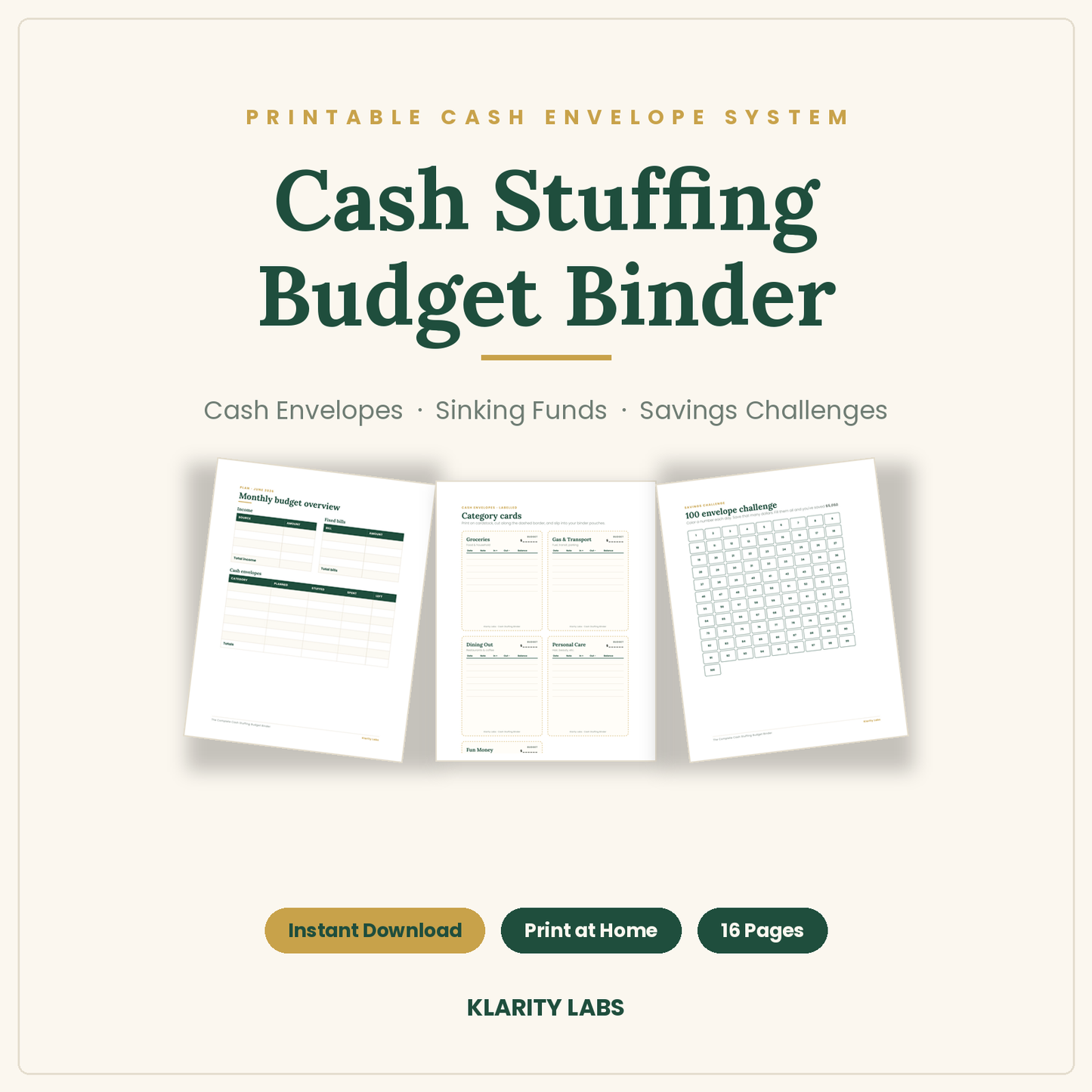 Cash Stuffing Budget Binder — Printable Cash Envelope System