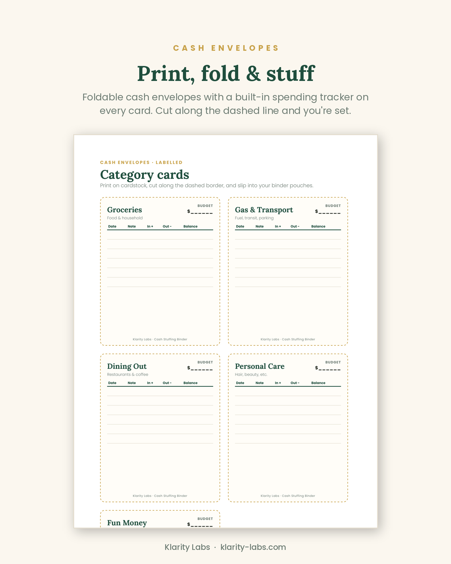 Cash Stuffing Budget Binder — Printable Cash Envelope System