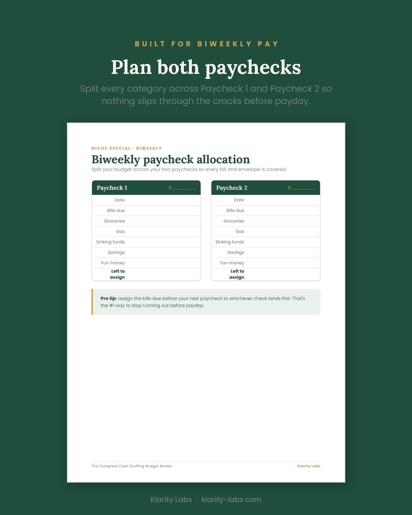Cash Stuffing Budget Binder — Printable Cash Envelope System